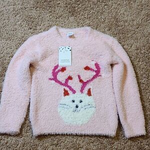 Harper Canyon Cozy Pink English Raindeer Cat sweater